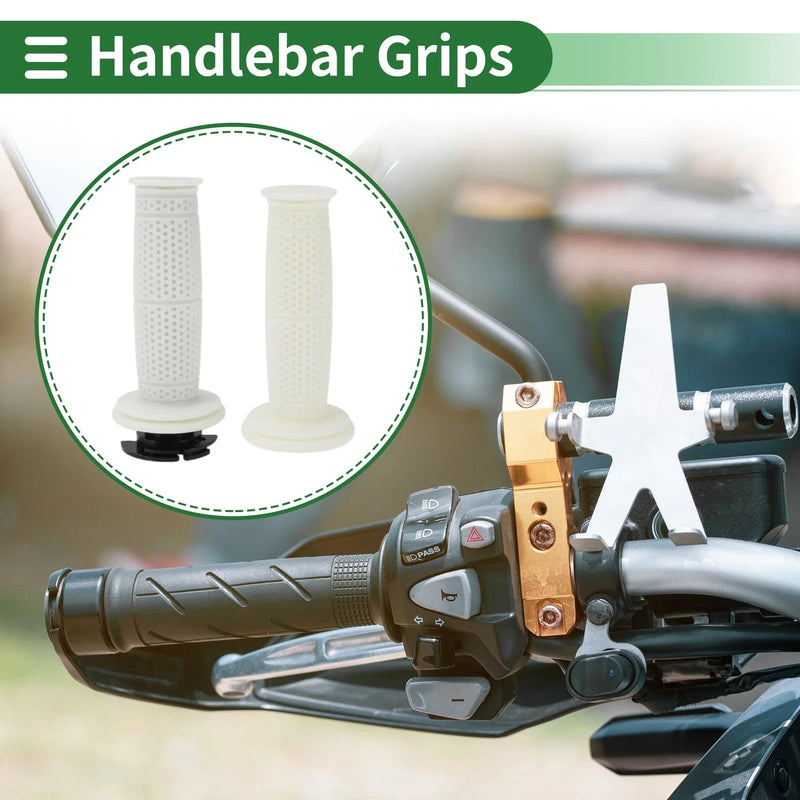 Motorcycle Hand Grips Cover / 7/8" 22mm / TPU White Hexagon