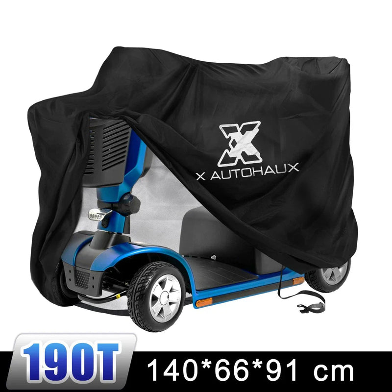 140CM Motorcycle Mobility Scooter Cover 190T Polyester Black