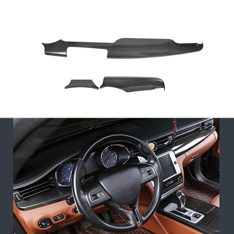 Maserati Quattroporte 14-21 Real Carbon Fiber Console Dashboard Cover Trim