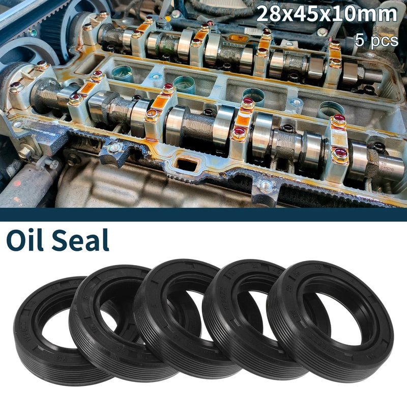 Rotary Shaft Oil Seal / 28x45x10mm 5Pcs / Seal Ring NBR Rubber
