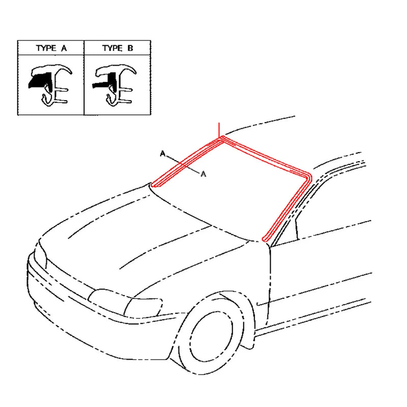 Toyota Corolla 1991-1997 Front Windshield Moulding