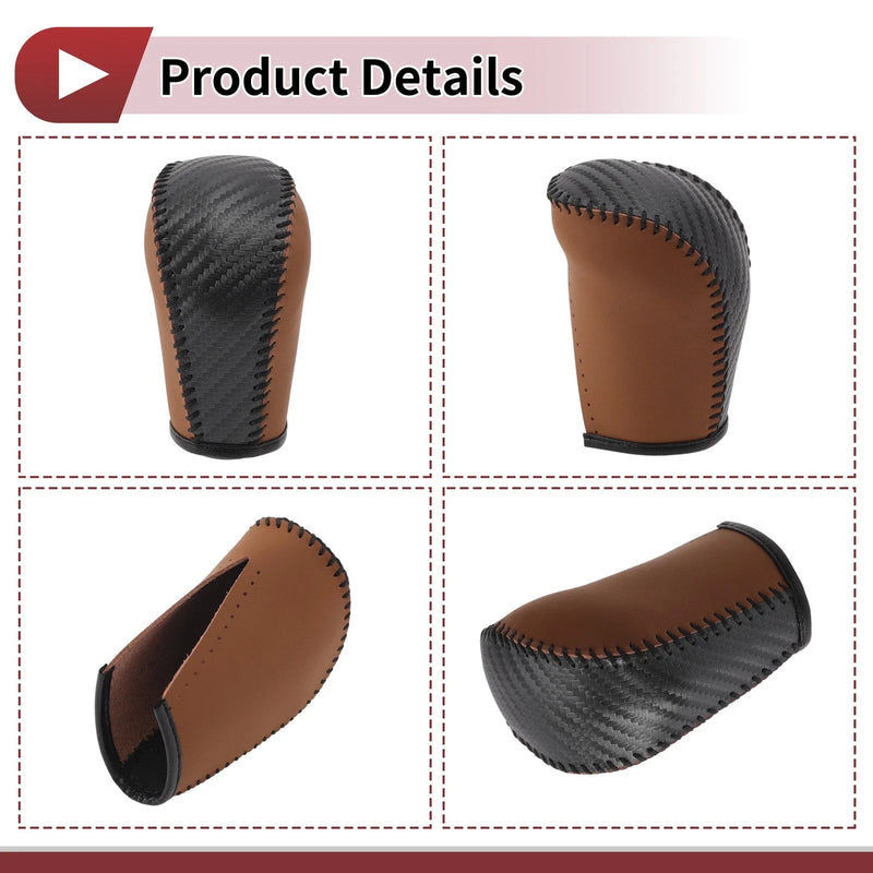 Subaru Forester (2006-2012) - Brown Faux Leather Car Gear Shift Knob Cover