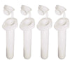 4 Boat Recessed White Fishing Rod Holders & Caps 30° Angle Drain Hole