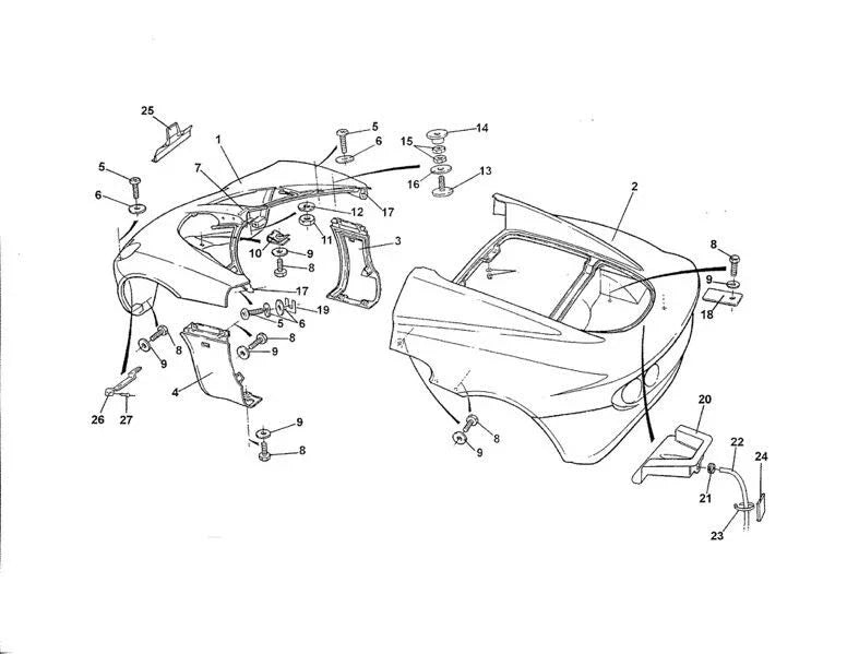 Lotus Elise S2 2 x Stainless Steel Front & Rear Clam Shells + Under Tray