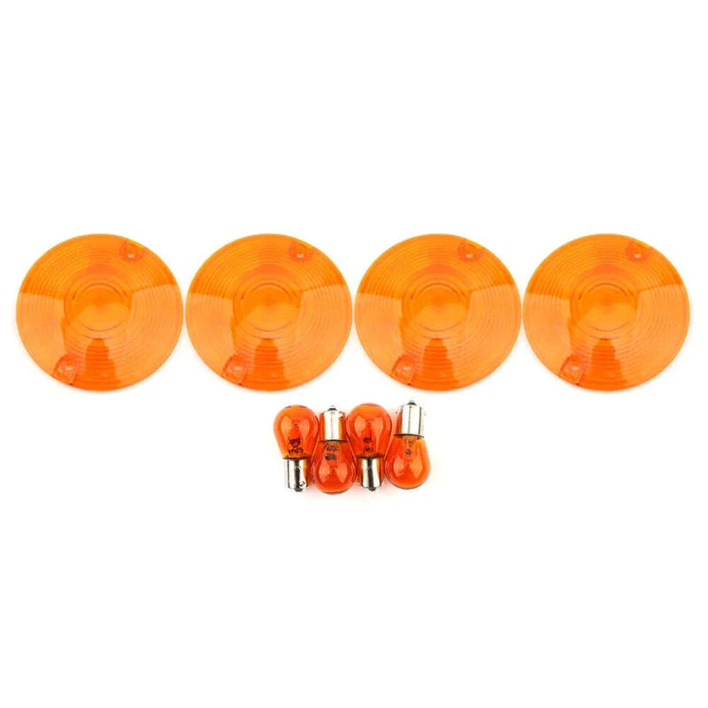 Harley Davidson Road King 4 x Turn Signal Light Amber Lens Covers (1994-2010)