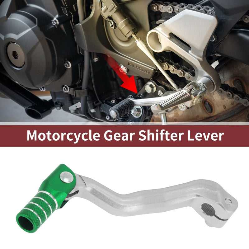 Bosuer M4 Folding Gear Shifter Lever Silver Tone Green