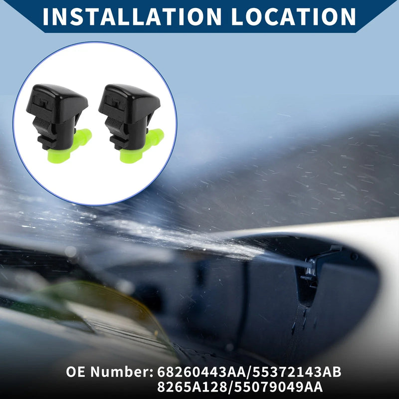 Jeep Commander 2 x Front Windshield Washer Nozzles (2006-2010)