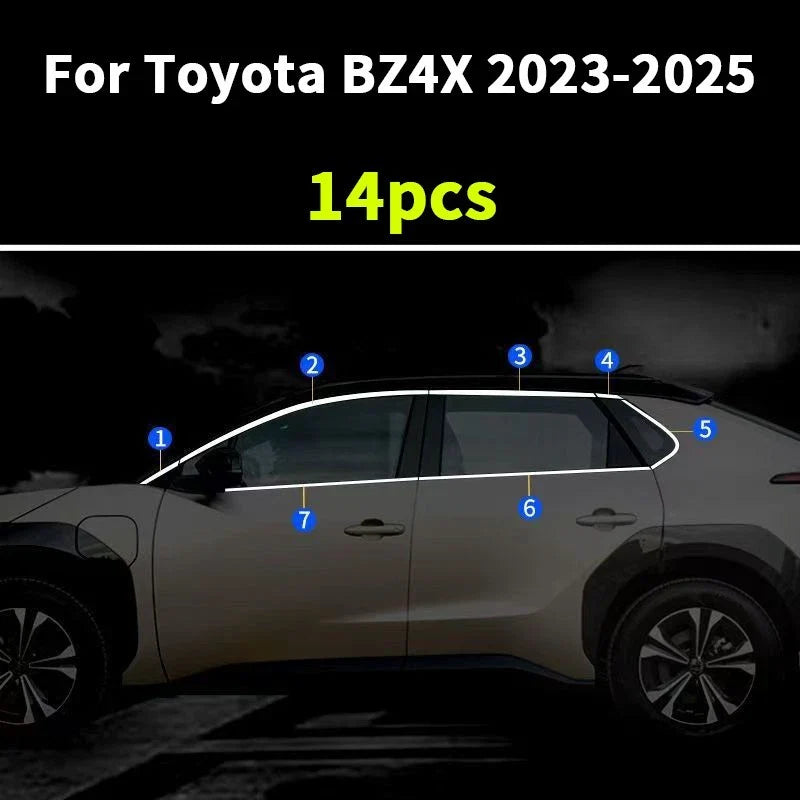 Toyota BZ4X 14x Chrome steel Car Body Door Side Molding Cover Trim (2023–2025)