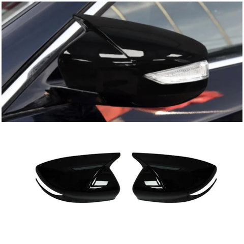 Nissan Sentra Glossy Black Ox Horn Rearview Mirror Lid Cover Trim (2013-2019)