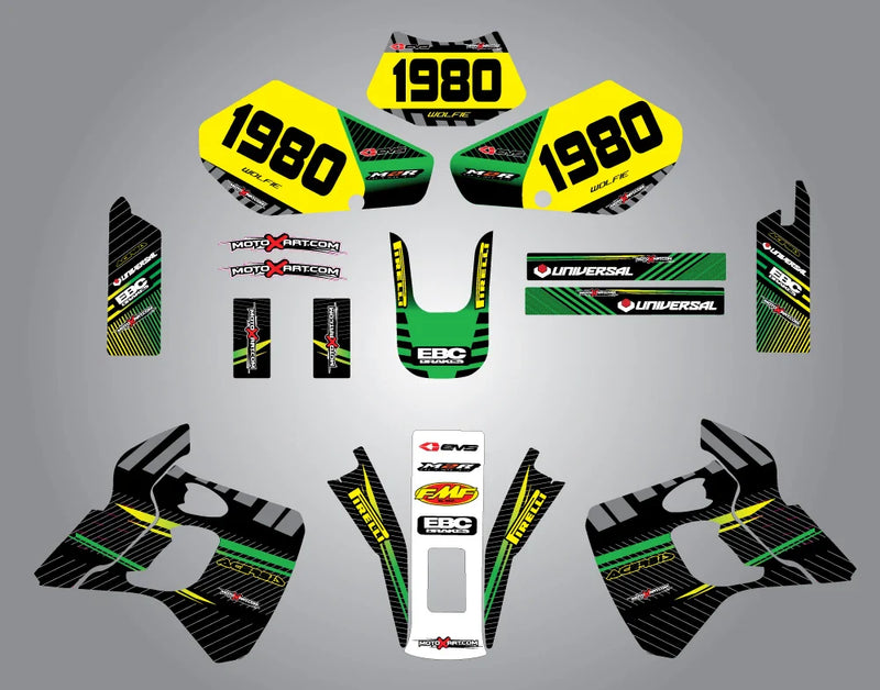 Kawasaki KDX 220 Full Custom Graphic Kit (1995-2008)