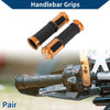 Motorcycle 23 x 25 mm Hand Grips Cover Aluminum Alloy Rubber Orange 1 Pair