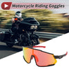 Motorcycle Riding Red Lens Black Frame Cycling Sunglasses UV400 Goggles