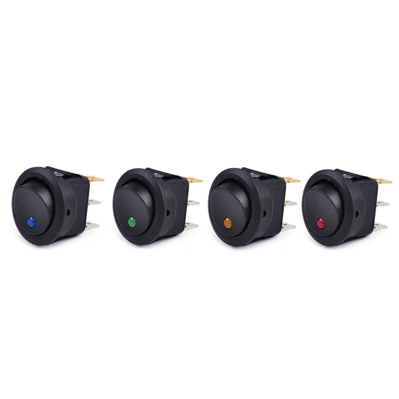 Boat - 8pcs 12V Round Dot LED Rocker Toggle Switch (N/A)