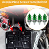 Universal Motorcycle License Plate Screws Cover M6 45mm Green 4 Pcs