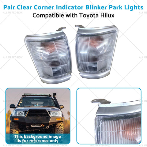 Toyota Hilux Clear Corner Indicator Blinker Park Lights Pair (1997-2001)