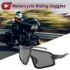 Motorcycle Riding Goggles Black Lens Black Gray Frame Triacetyl Cellulose