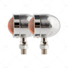 Motorcycle Universal Lamp 4 x Chrome Amber Bullet Turn Signal Indicators