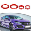Honda Civic 4Pcs Red AC Knob Ring Speaker Interior Covers (2016-2021)