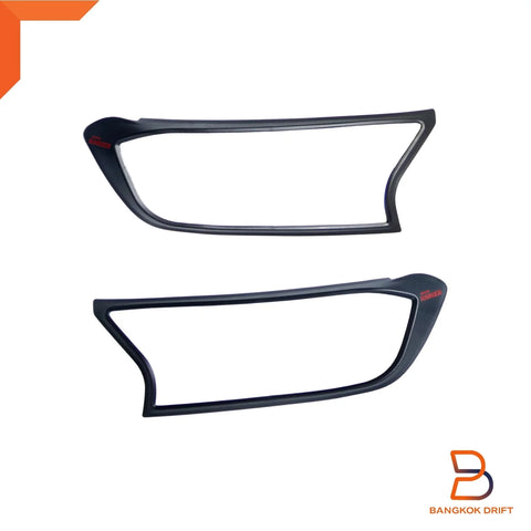 Ford Ranger Matte Black Red Logo Headlight Lamp Cover Trim (2015-2021)
