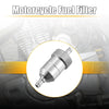 Motorcycle 6.4mm 1/4" Dia Hose Petrol Oil Fuel Filter Cleaner Silver Tone