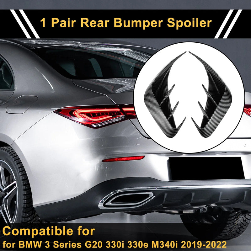 BMW 3 Series G20 330i 330e M340i Pair Rear Bumper Spoiler (2019-2022)
