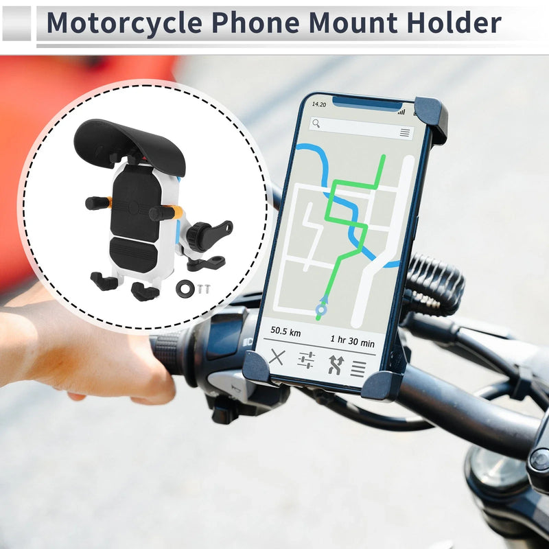Motorcycle Rearview Mirror Mount 4.7-7.2in Nylon Black Phone Mount Holder