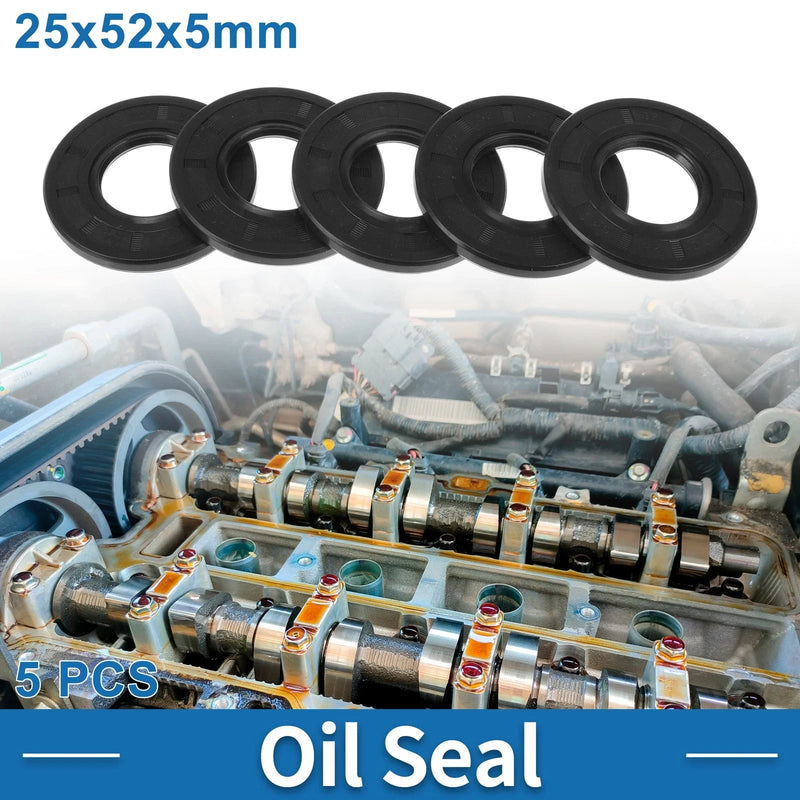 Make Model Oil Seal / 25x52x5mm / Seal Ring Rotary Shaft Seal 5 Pcs