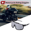 Motorcycle Riding Goggles Silver Tone Gray Black Tri-Acetyl Cellulos PC
