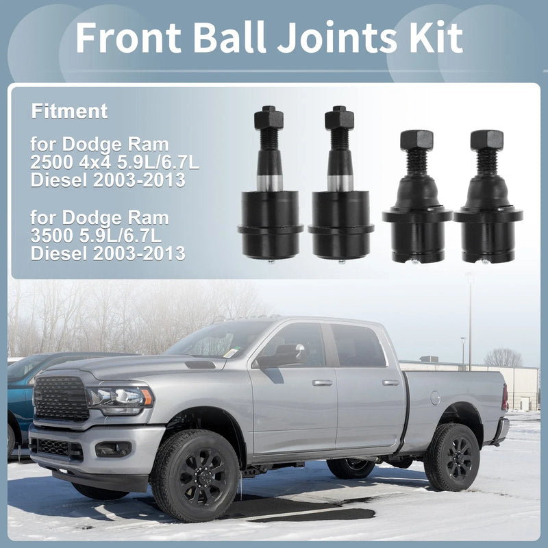 Dodge Ram 2500 3500 4 x Front Upper Lower Ball Joints (2003-2010)