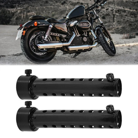 2 x 35mm Motorcycle Exhaust Silencer Exhaust Insert Muffler Pipe Black