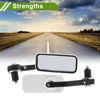 M8 Rear View Mirrors 1 x Set Square Shape Black White Aluminum Plastic