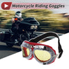 Motorcycle Riding Goggles Yellow Lens Red Frame PC Cycling Sunglasses