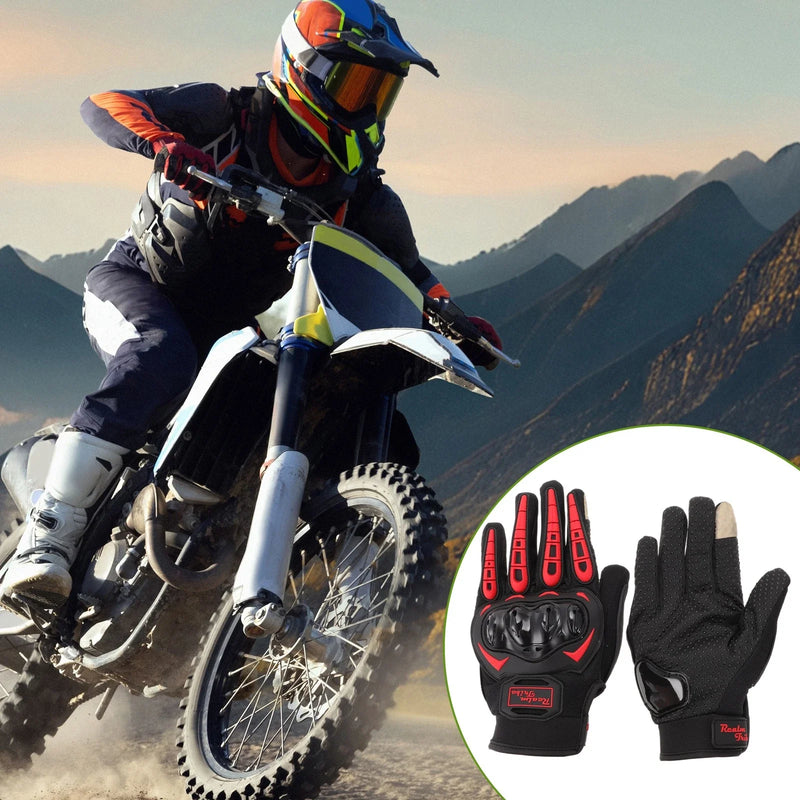Motorcycle L / 1 Pair / Glove Breathable Full Finger Nylon Outdoor Red