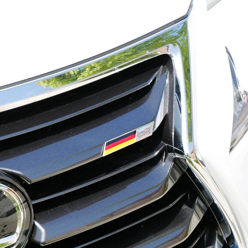 Car Auto Front Grille Car Sticker 2 x Aluminum Alloy Germany Flag