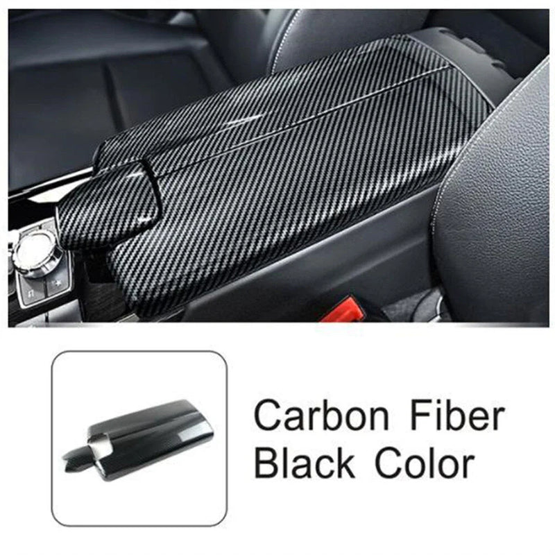 E Class W212 Carbon Fiber ABS Console Armrest Box Cover Trim (2010-2015)