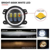 Jeep Wrangler 2 x 4" LED Fog Light Lamps with White Halo (2011-2018)