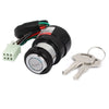 Scooter Motorcycle Ignition Switch Lock / 6 Wires / 2 x Keys / 21cm Cable