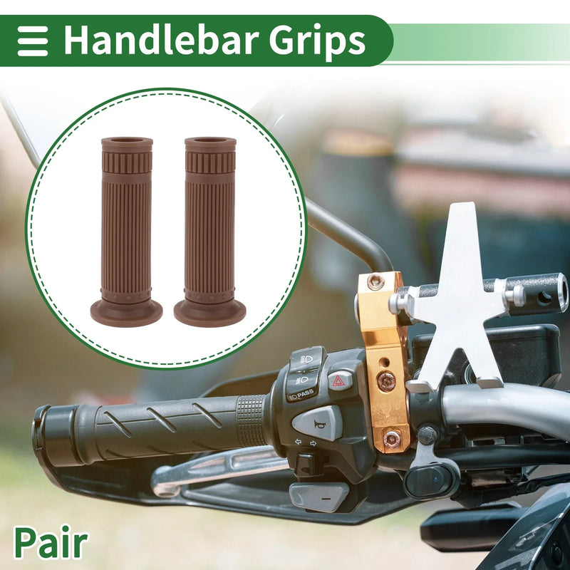 Motorcycle Grips / 7/8" 22mm Light Brown Handlebar Grips