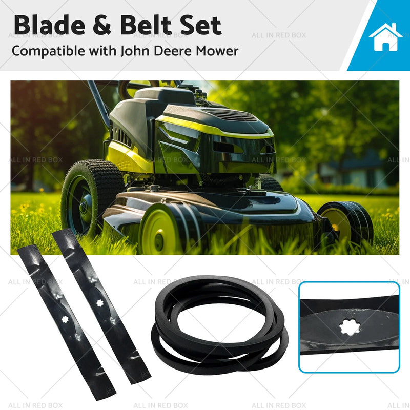 John Deere Mower LA115 LA120 LA125 42" Blade & Belt Set (2006-2011)