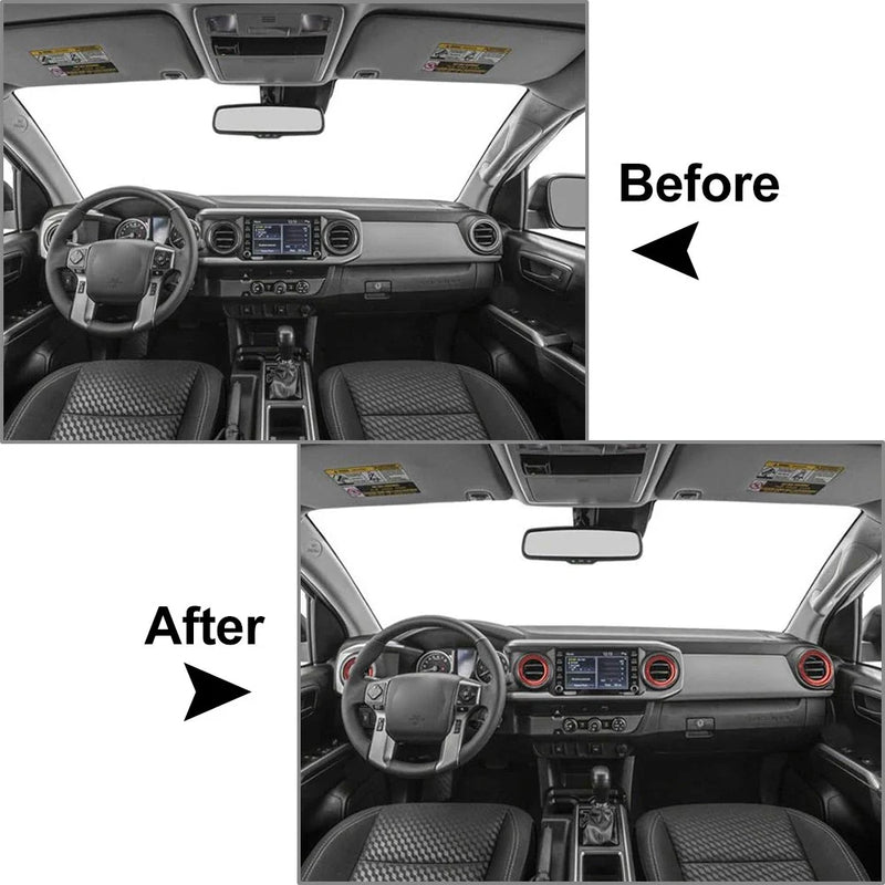 Toyota Tacoma 4 x Red AC Outer Vent Trim Covers (2016-2022)