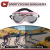 Motorcycle Riding Goggles Deep Gray Lens Pink Silver Frame PC PU Sponge