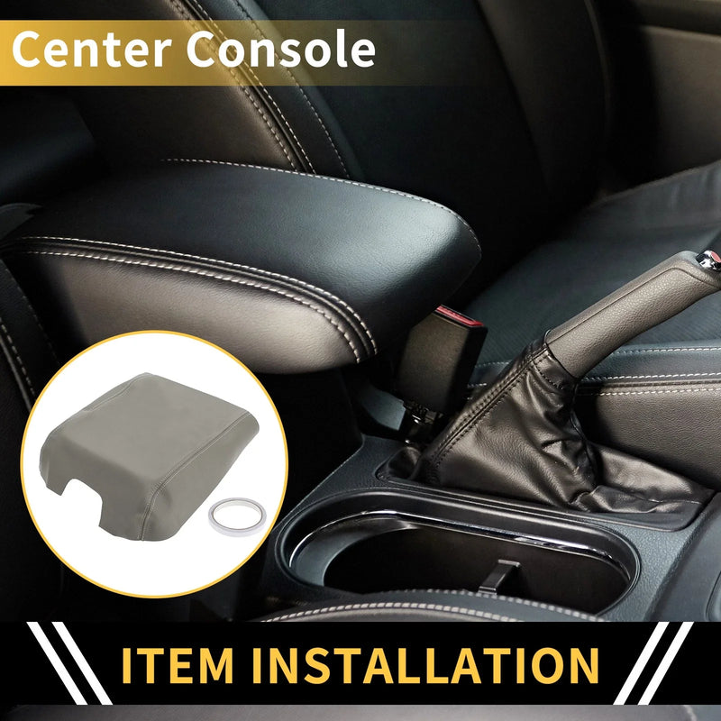 Ford F-150 (2015-2020) Microfiber Leather Grey Console Lid Armrest Cover