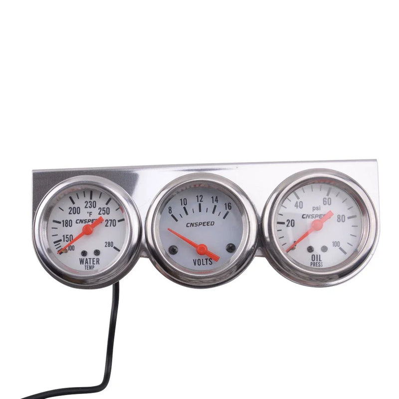 Car - Oil Pressure, Water Temp, Voltage Meter Triple Gauge Set