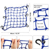 1 Pcs 40x40cm 49-Hole Motorcycle Luggage Net Bag with 6 Hooks Blue