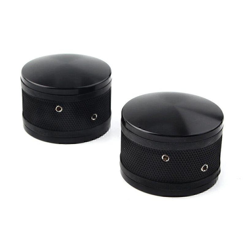 Harley Sportster Softail Road King Black CNC Front Axle Nut Cover Caps