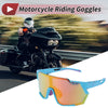 Motorcycle Motorcycle Riding Goggles Multicolour Blue with Red Dots UV400