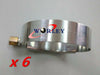 6 x 2" Stainless Steel T-Bolt Silicone Hose Clamps