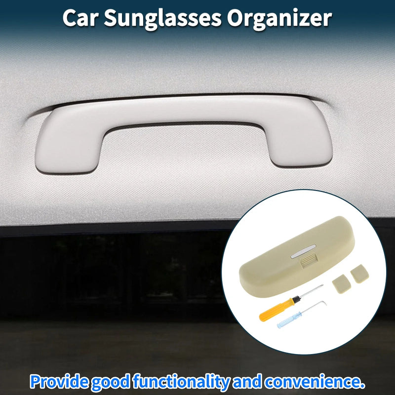 Mitsubishi Outlander Eyeglasses Holder Storage Box Beige Sunglasses Case