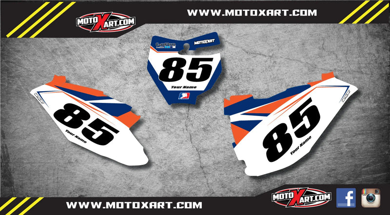 KTM 85 Custom Number Plate Graphics FORCE Style Decals (2018)