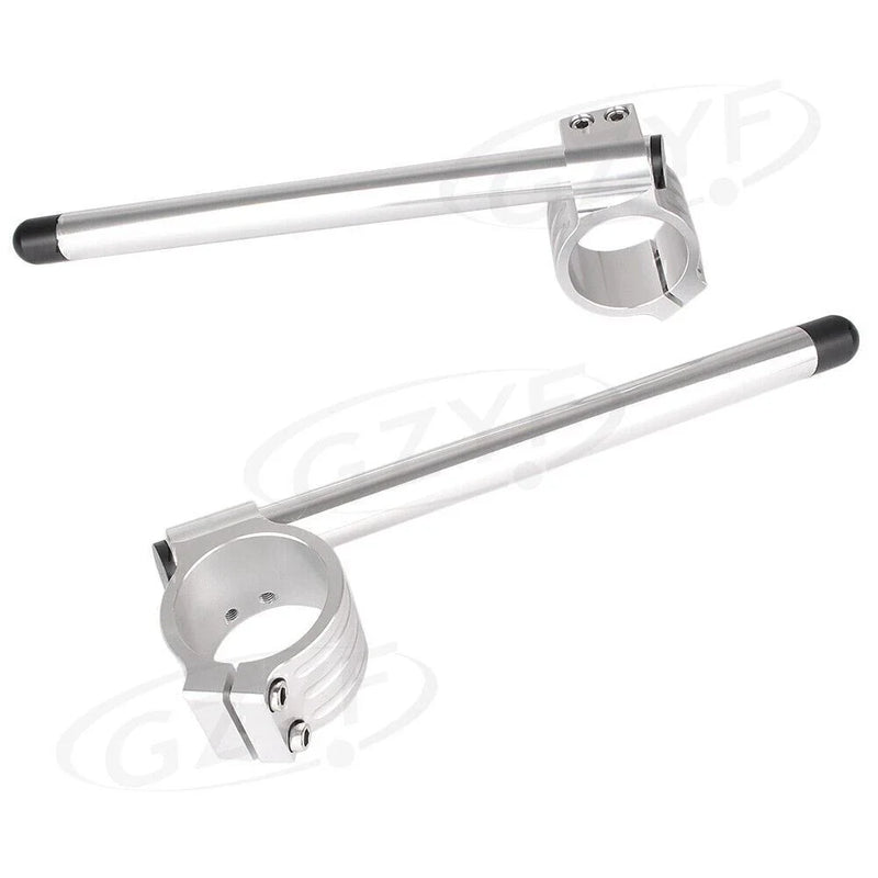 52mm Fork Tube Silver 22mm & 7/8" Clips Handle Bar Adjustable Clamps